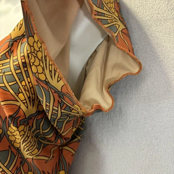 Albion One Piece Swimsuit Womens Medium Brown Orange Floral Tropical Wirefree - Picture 14 of 15